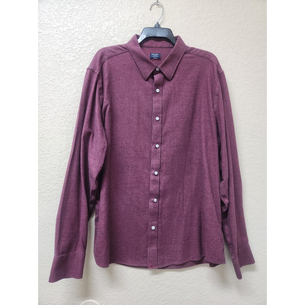 UNTUCKit Mens XXL Slim Veneto Blackberry Shirt Casual Long Sleeve Wrinkle Free